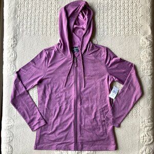 New 32 Degree full zip long sleeve lightweight hoodie small, purple, pockets